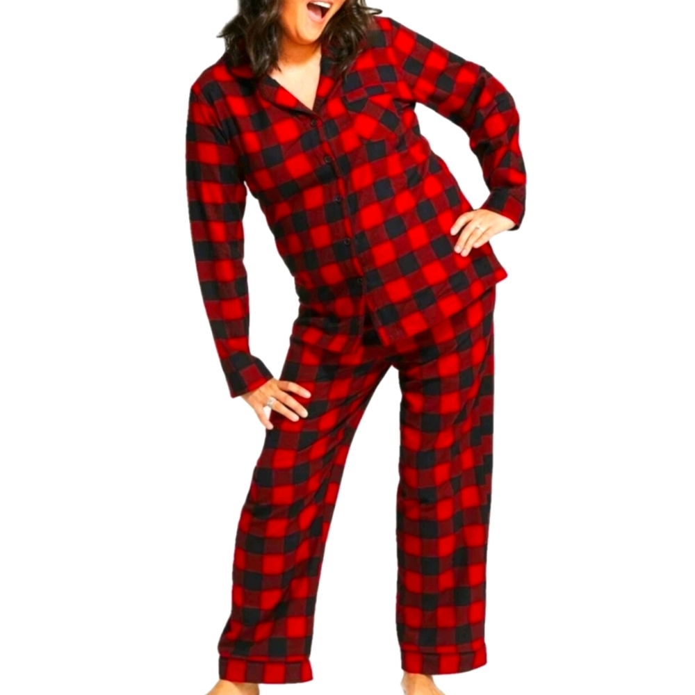 Women's checkered flannel pajama set - Picture 2 of 3